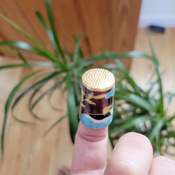 *RARE* Vintage Cloisonne Bird Duck Thimble - Picture 6 of 8